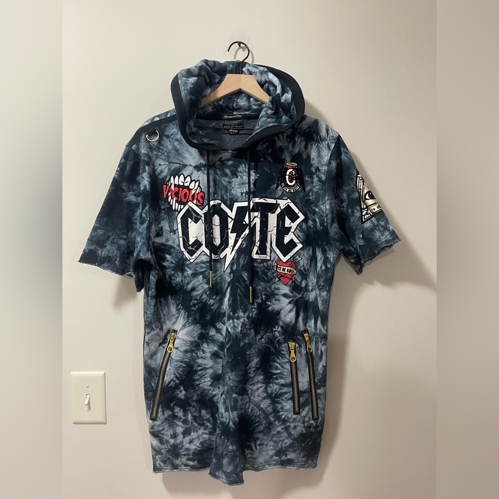 Cote De Nuits Graphic Tie-Dye Hoodie Egyptian Gothic Sweatshirt Size XL
